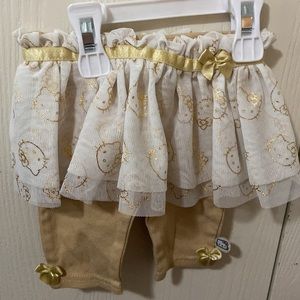 Hello Kitty Gold and White Tutu Leggings